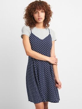 Gap Navy Polka Dot Spaghetti Strap Dress - Women's